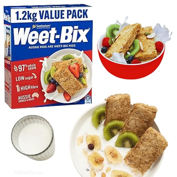 (1.2kg Box) Weet-Bix Biscuits Whole Grain Cereal, Low-Sugar Whole Grain Wheat Biscuits, Delicious as Part of Breakfasts or Snacks & Get a BONUS Mystery Gifts