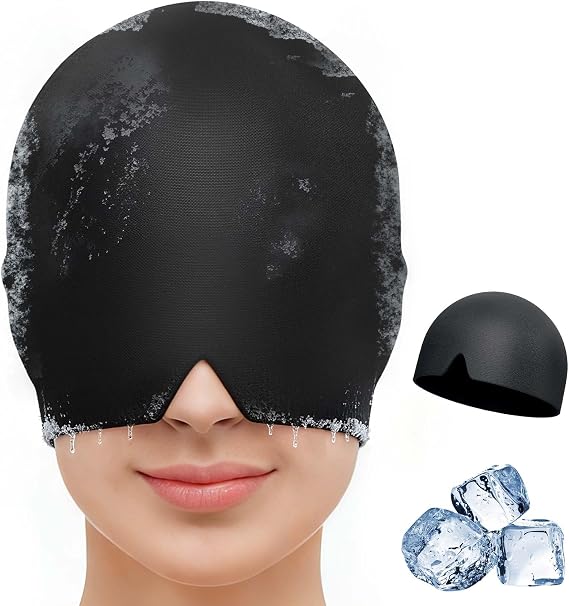 Migraine Relief Cap,30% Thicker Headache Relief Cap 2X Cooling Gel ice Pack for Head for Migraine,Hangover,Facial Pain Gifts for Women Men