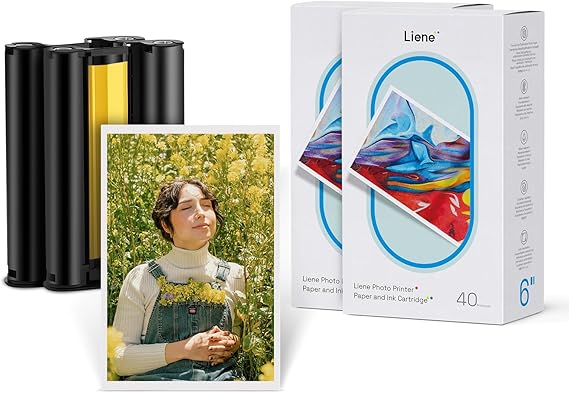 Liene Amber M100/M200/M110/M210 Photo Printer Paper & Ink Cartridge (80 sheets + 2 Ink Cartridge)