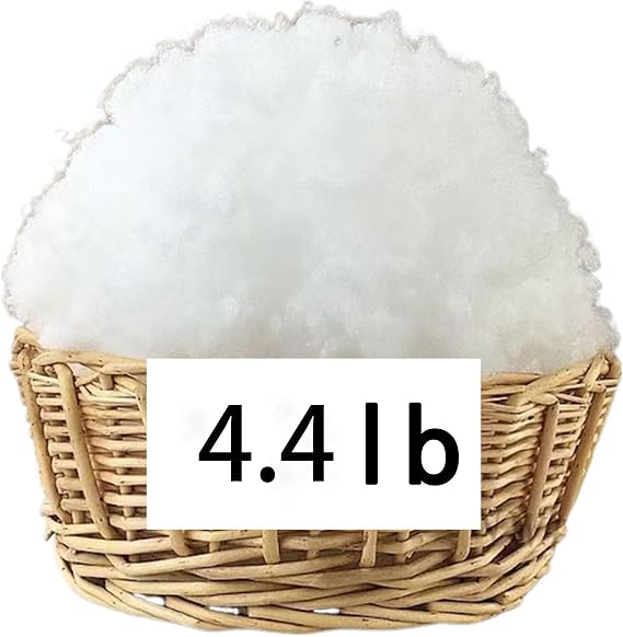 Cotton and Polyester Fiberfill Stuffing for Stuffed Animals Crafts Pillows and Decorations 4.4 lb Snow Fluff Batting