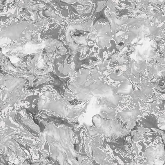 Muriva Elixir Marble Silver Wallpaper 166501 - Feature Metallic Marble Effect