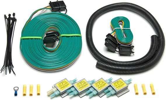 Roadmaster 154 Universal Towed Car Taillight Wiring Kit | Seamless Connectivity | Includes 6' Umbilical Cord with Matching 4-Way Flat Molded Connectors | Comprehensive Kit