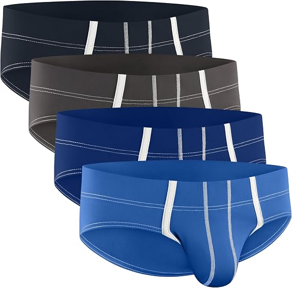 Real Men 1 and 4 Pack Nylon Sports Underwear with Pocket in ABCD Sizes