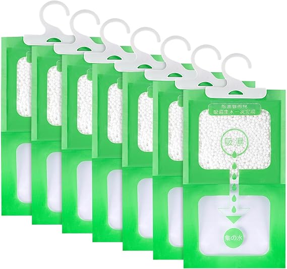 Wardrobe Dehumidifier Hanging Bags, 700g Set of 7 Hanging Wardrobe Dehumidifier Bags with Moisture Trap Crystals for Wardrobes Closets Home Kitchen Garage Bedroom Car, Stop Damp Condensation