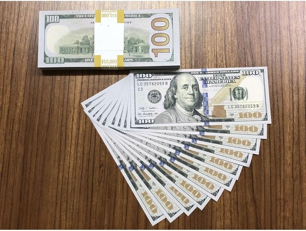 100 Adet 100 Dolar Geçersiz Şaka Düğün Parası Oyun Parası Açık Yeşil