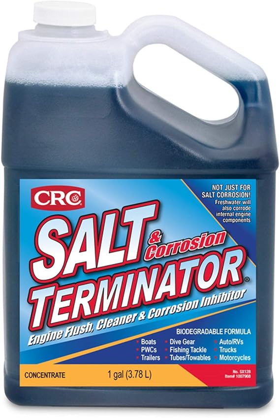 CRC Salt Terminator Engine Flush, Cleaner, And Corrosion Inhibitor, 1 Gallon, Dissolves Salt And Leaves A Protective Coating