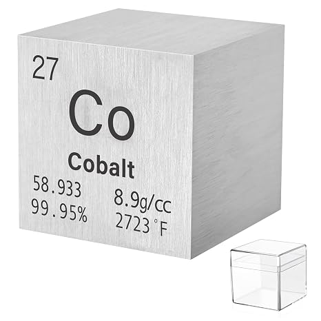 Cobalt Metal Density Cube Pure Metal High Density Element Cube for Element Collections Lab Experiment Material Hobbies DIY Teacher Science Creative Gift (CO 1inch)