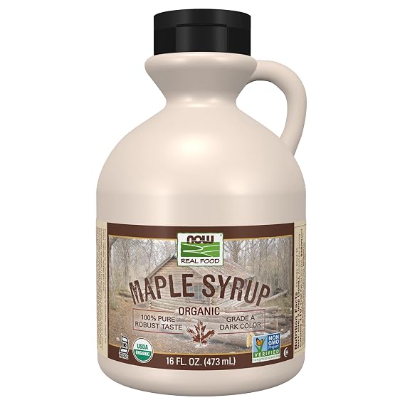 NOW Foods, Certified Organic Maple Syrup, Grade A Dark Color, 16 fl. oz