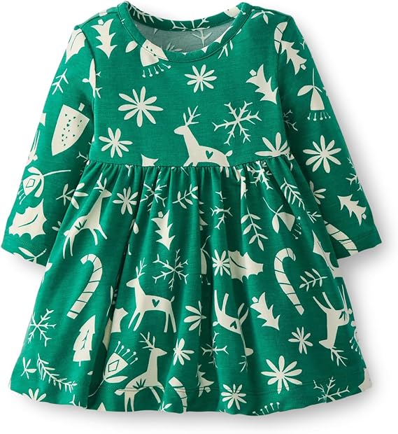 Hanna Andersson Girls Long Sleeve Playtime Dress in HannaSoft