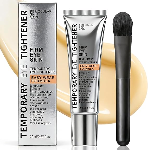 Instant Eye Cream Instant Tightening Under Eye Care Eye Tighten Cream Smooth Fine Lines and Puffiness Gentle Eye Bag Cream Lightweight Daily Moisturizer for All Skin Types with Brush (1)