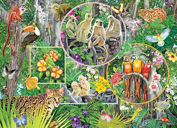Cobble Hill Family Piece's 350 Puzzle - Rainforest Magic - Sample Poster Included