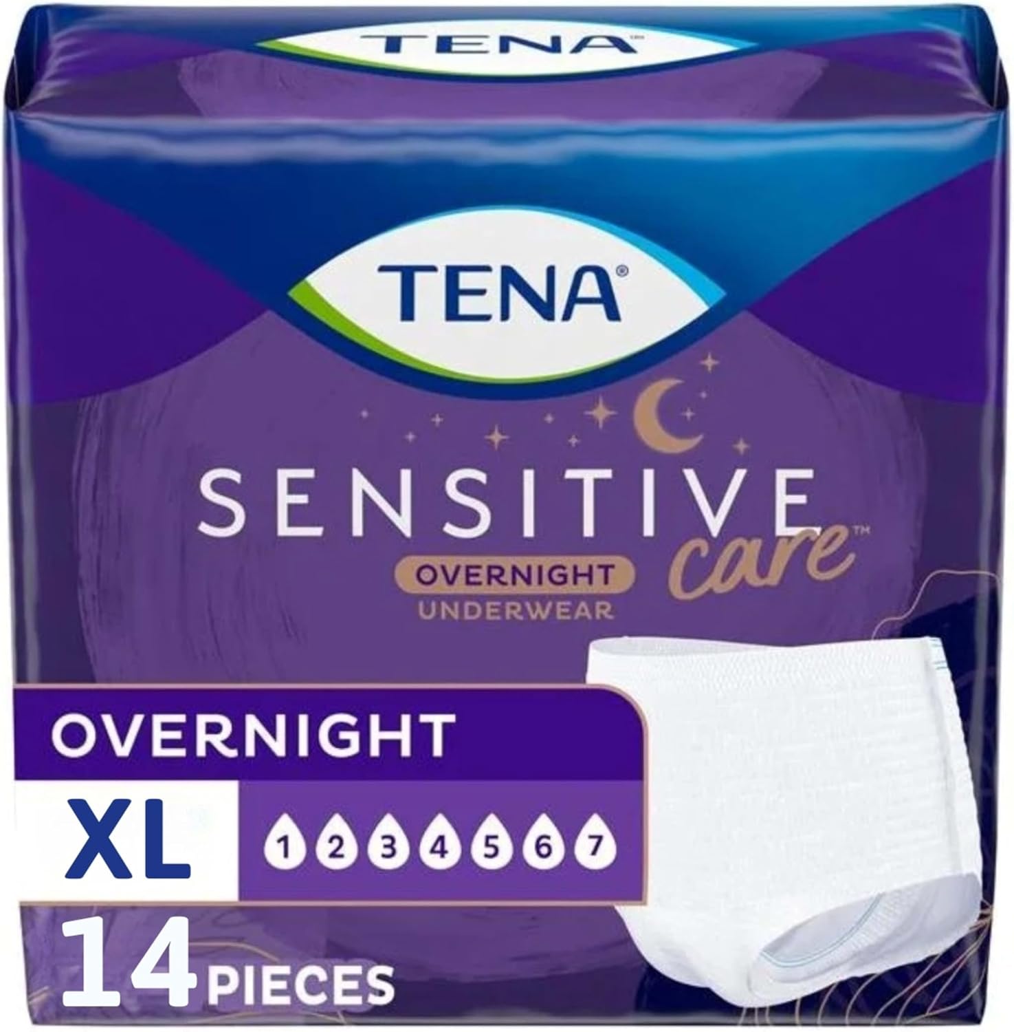 Tena Overnight Underwear, Large, 14 Count by Tena