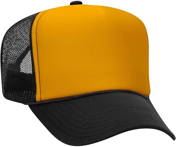 OTTO 5 Panel High Crown Mesh Back Trucker Hat Polyester Foam Front