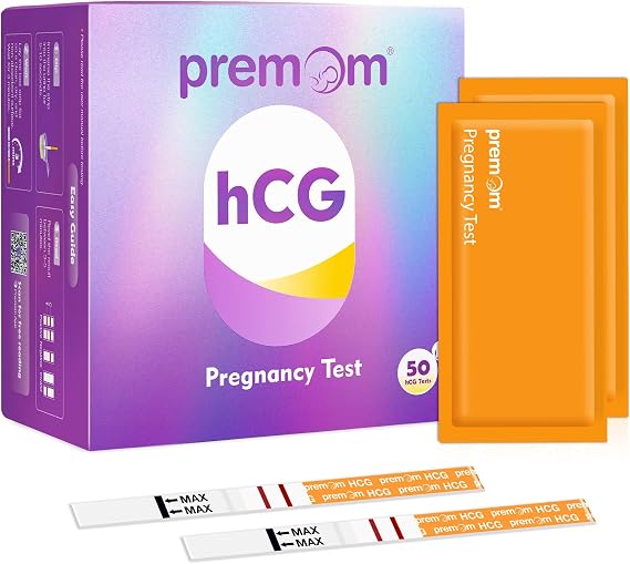 Premom 50 Pack Pregnancy Test Strips, Early Detection hCG Tests