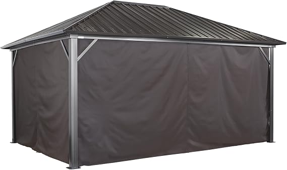 Sojag Accessories Set of 4 10' x 14' Curtains for Genova Outdoor Gazebo - Brown