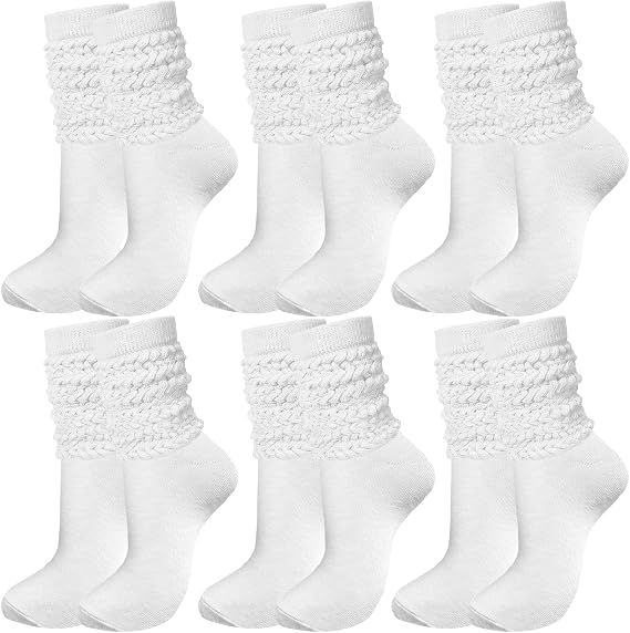 6 Pairs Slouch Socks for Women, Soft Extra Long Thick High Slouch Slouchy Sock for Women Mothers Gifts
