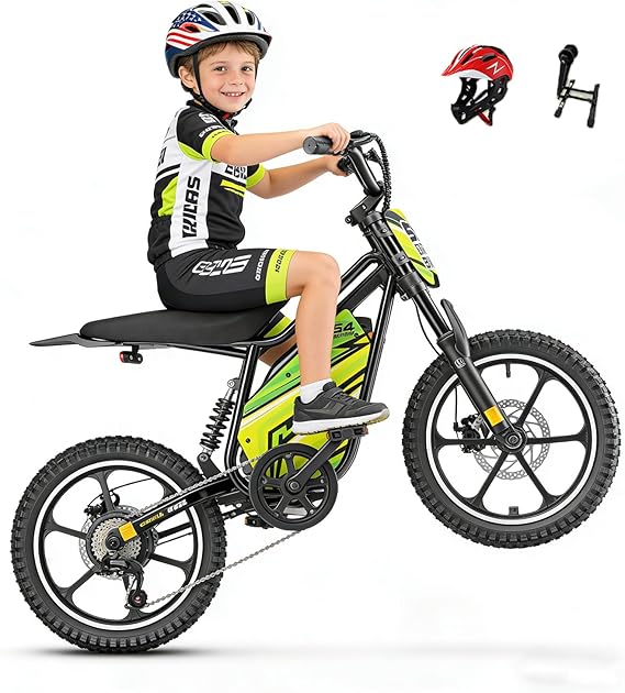 eAhora S4 Series Peak 1200W/1000W Electric Dirt Bike for Kids -48V/36V 10.4AH 37 Miles, 3-Speeds Adjustable Electric Bike for Kids Ages 8-14 with Hydraulic Disc Brakes | Authentic Off-Road Suspension