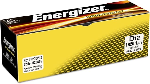 12pk Energizer D Industrial Battery Commercial Only