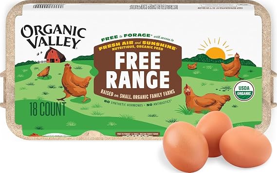 Organic Valley Large Brown Free Range Organic Eggs, 18 ct