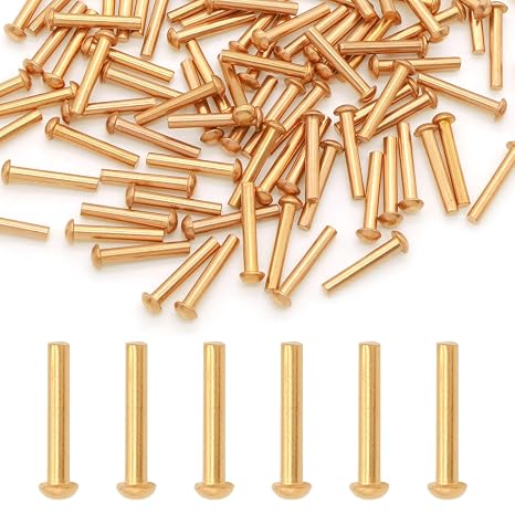 100 Pieces Round Head Solid Rivets Fasteners Copper Rivets (M3x18)