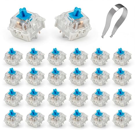 26 Pcs Mechanical Keyboard Switches Blue Clicky with Key Puller
