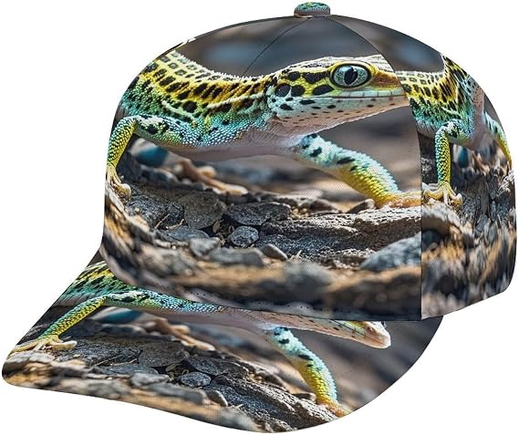 Leopard Little Gecko Cap Fashion Baseball Hats for Outdoor Activities Adjustable Dad Hat Gift for Men