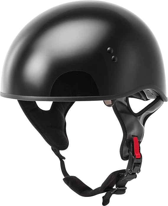 GMAX HH-65 Naked Motorcycle Street Half Helmet (Black, X-Large)
