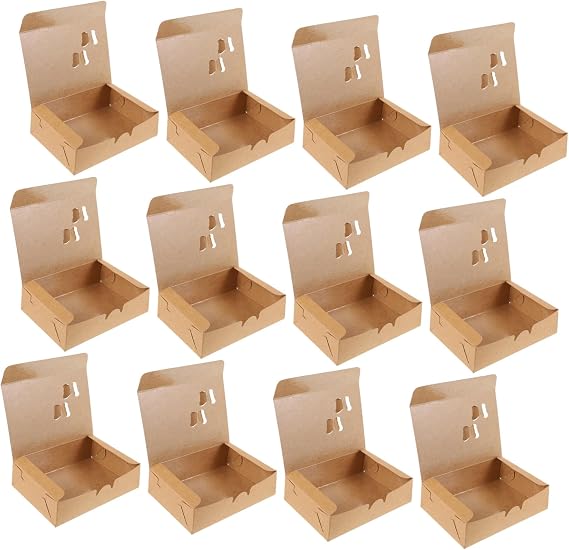 25pcs Packing Box Bakery Packaging Boxes Chicken & Chips Containers Chinese Boxes Boxes French Fries Holder Kraft Disposable Containers Paper Carton Snack