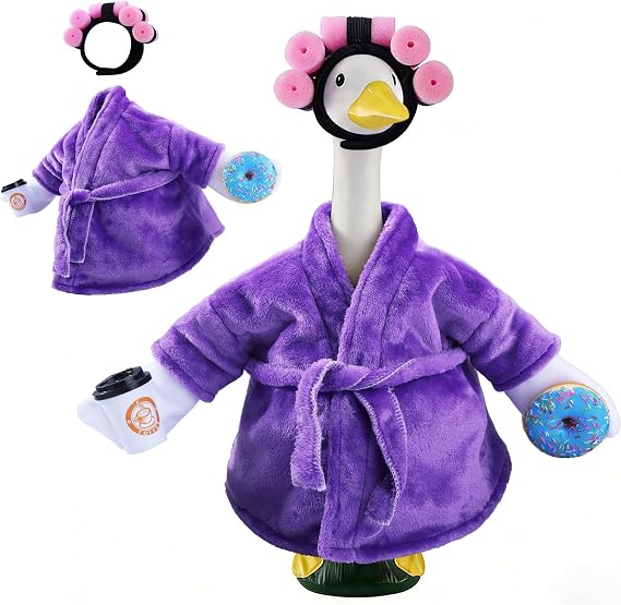 Lady Porch Goose Outfit,23 Inch Goose Statues Bathrobe Costume Outfit Set