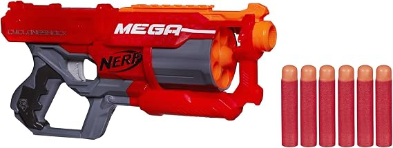 Hasbro A9353EU6 - MEGA CycloneShock quick fire toy blaster with large darts