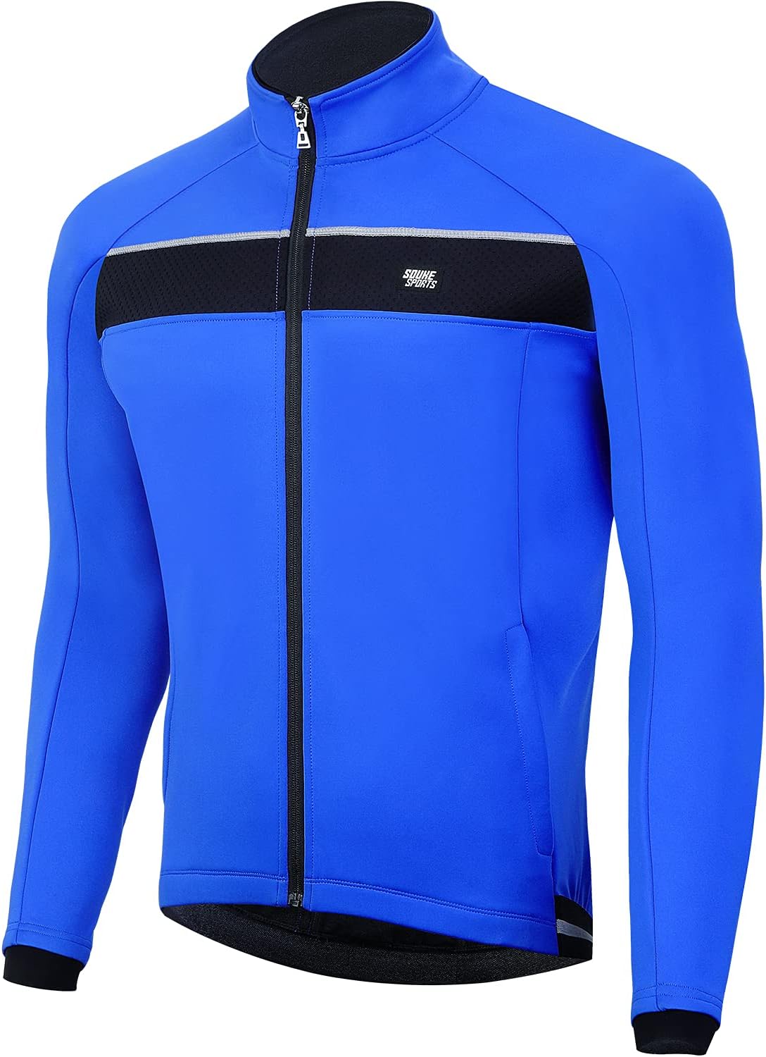 Souke Sports Mens Cycling Jacket Winter Windproof Coat MTB Reflective & High Visibility Breathable Running Biking Jacket for Outdoor Sports Wear
