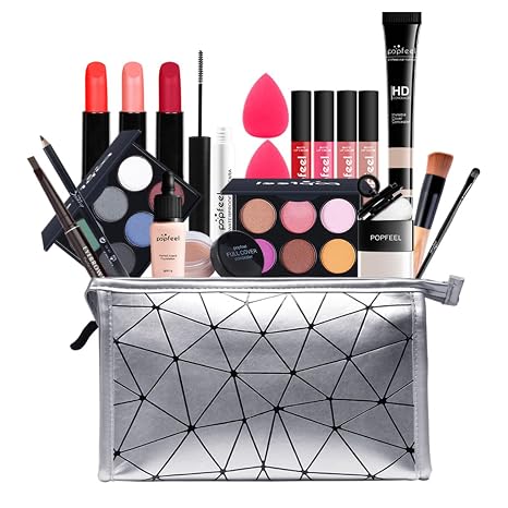FantasyDay Multifunctional Exquisite Makeup Gift Set Cosmetic Makeup Kit for Face Eyes and Lips - Makeup Palettes Vanity Case with Eyeshadow Palette Lipstick Blush Mascara Brush
