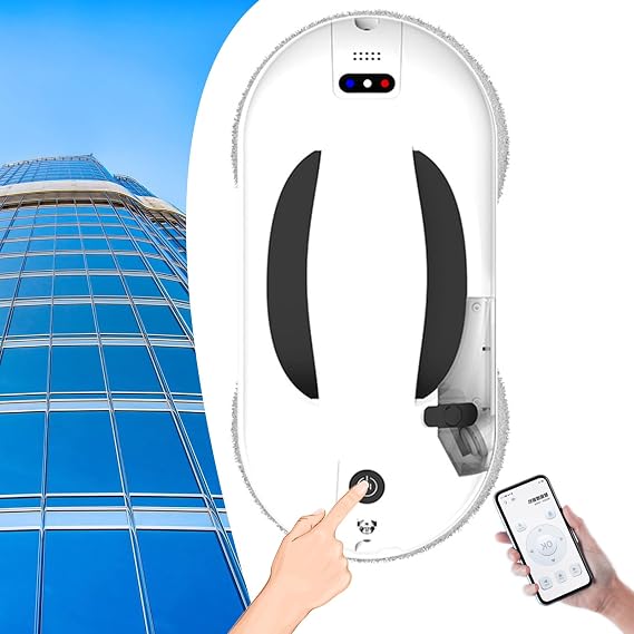 Robot Window Cleaner, Smart Glass Cleaning Robotic Technology App & Remote, for Table High Windows Ceiling Magnetic Automatic