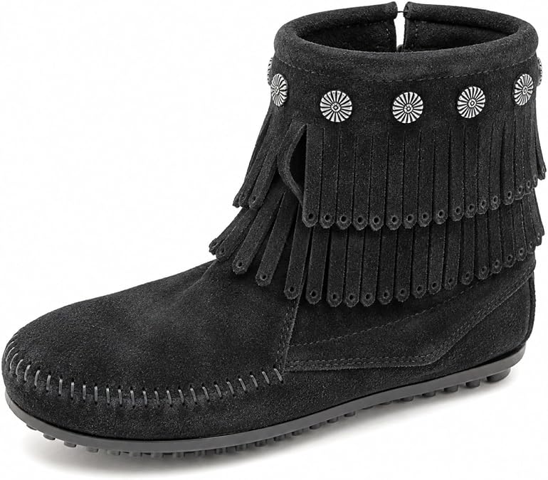 Minnetonka Women's Double Fringe Side Zip Boot