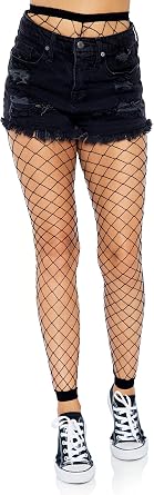 Leg Avenue womens Fence Fishnet Footless Tights Black Fence Net One Size