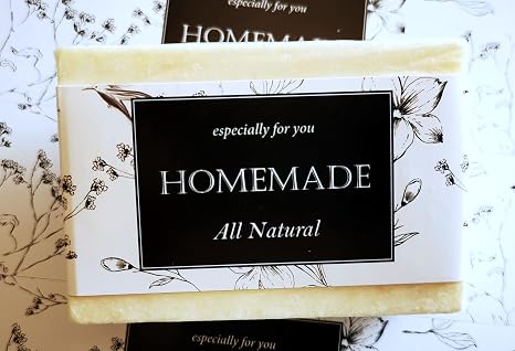 Wrap Paper Tape for Homemade Soap Bar Handmade Products 50pcs SET (H2 Black & White)