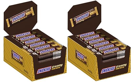 2x Snickers Duo Creamy Peanut Butter 24 x (2 x 18.25 g)