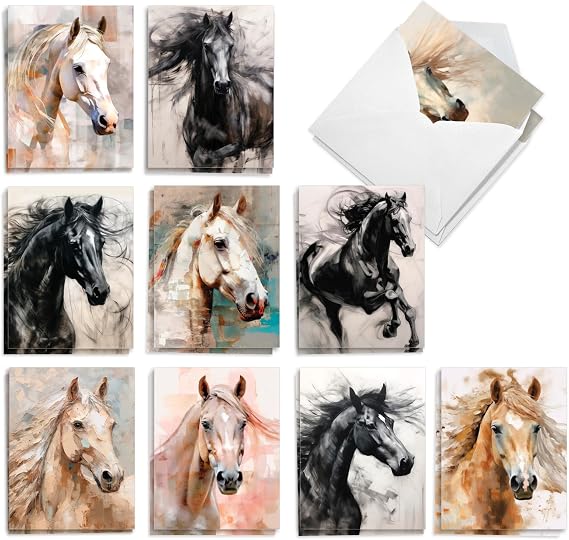 Best Card Co. 20 Blank Horse Notecards Dreamer Boxed AM10693OCB-B2x10