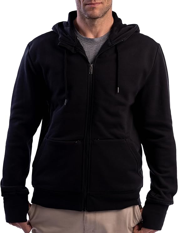 SCOTTeVEST Cotton Hoodie for Men, 21 Pockets, Lightweight Zip-Up for Travel | Travel Hoodie with Wrinkle-Resistant Fabric, Easy-Care Comfort, Versatile Wear, Machine-Washable Design, and Secure Storage