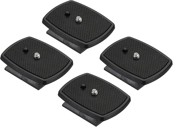 PATIKIL Tripod Quick Release Plate, 43mm 4 Pack Camera Tripod Adapter Mount Parts Replacement Mounting Plate for Tripod Model 1, Black