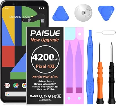 LCLEBM Pixel 4XL Battery, 2024 New Upgraded High Capacity Li-Polymer New 0 Cycle Replacement Battery for Google Pixel 4 XL G020J-B with Repair Tools Kit