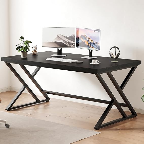 LVB Computer Desk Gaming Office Table long Desks for Home 120cm Black Oak