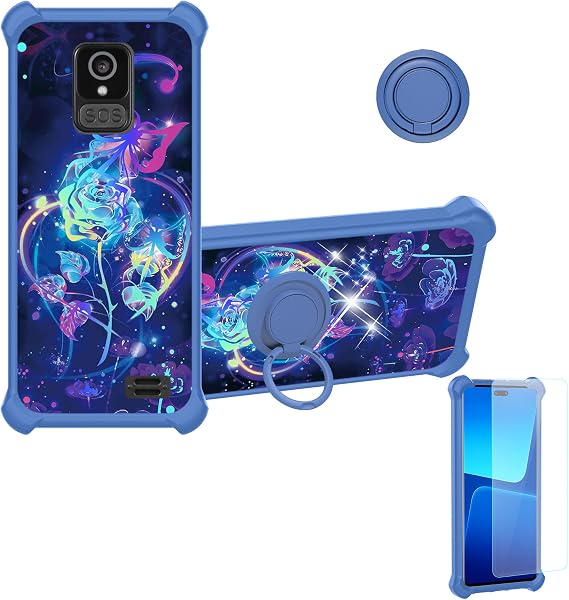 jioeuinly BRONDI Amico Pocket Case Compatible with BRONDI Amico Smartphone Pocket Phone Case Cover [with Tempered Glass Screen Protector][Ring Support][Colorful Reflect Light] IMDL-LMG