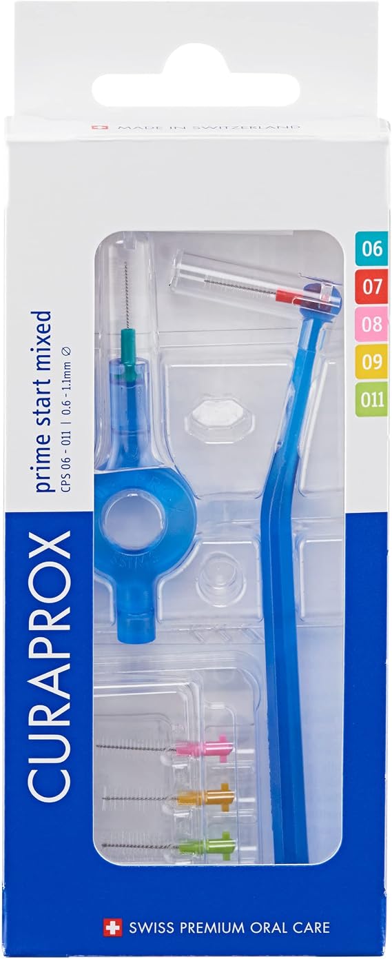 Curaprox Interdental Brush Set, CPS Prime Start Mix, 5 Brushes + 2 Holders