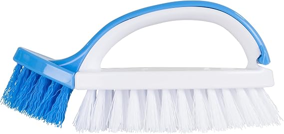 Evriholder Double Scrub Bath Tile Brush, White/Blue