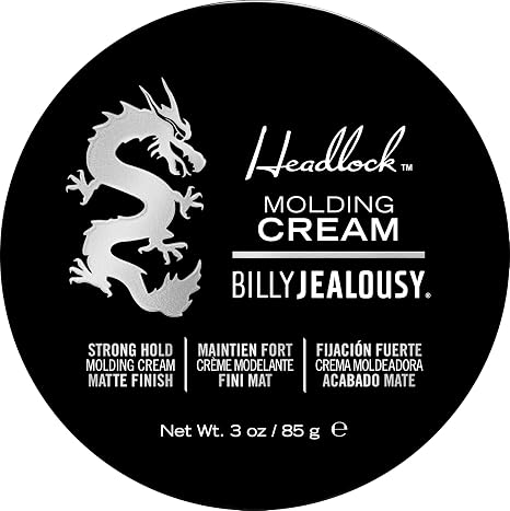 Billy Jealousy Headlock Hair Molding Cream, Hair Styling Cream for Men with Strong All-Day Hold, Natural Matte Finish Styling Agent for All Lengths, 3 Ounce