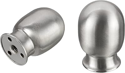 Aspen Creative 24032-12, Egg Shaped Finial for Lamp Shade, Steel in Brushed Nickel Finish, 1-78 Height 2 Pack