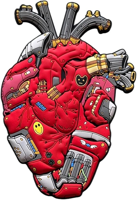 Patchlab Cybr Cyber Heart Punk Mecha Robot Mechanical PVC Morale Patch