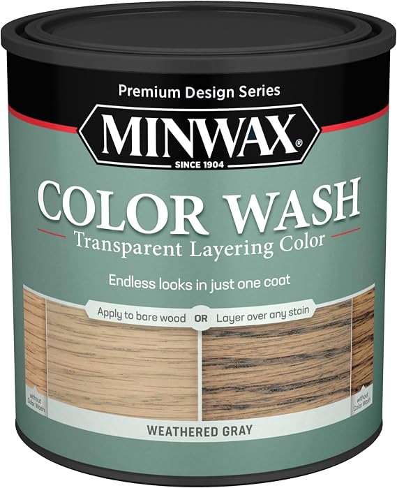 Minwax 400140000 Wash Transparent Layering Color, Weathered Wood, 1 Quart