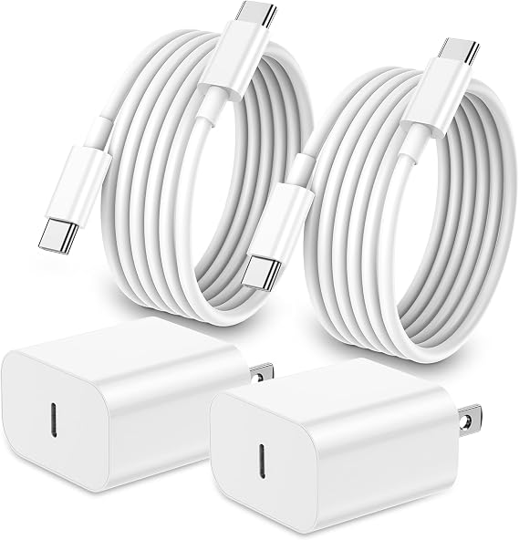 iPhone 16 15 Charger Fast Charging,20W Apple iPad USB C Fast Charger,2Pack 10ft USB C Wall Charger Block for iPhone 16/16 Pro/16 Pro Max/15/15 Plus/15 Pro/15 Pro Max, iPad Pro/Mini, MacBook
